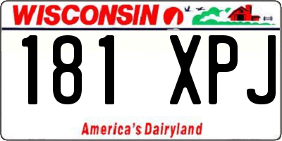 WI license plate 181XPJ