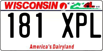 WI license plate 181XPL