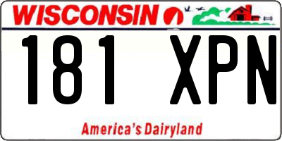 WI license plate 181XPN