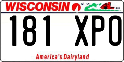 WI license plate 181XPO