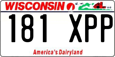 WI license plate 181XPP
