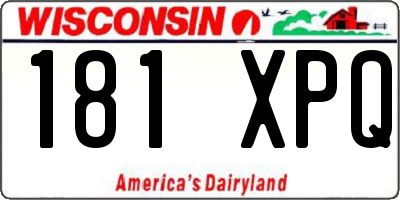 WI license plate 181XPQ