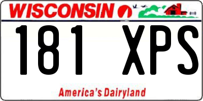 WI license plate 181XPS