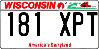 WI license plate 181XPT