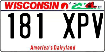 WI license plate 181XPV