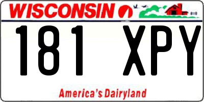 WI license plate 181XPY