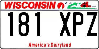 WI license plate 181XPZ
