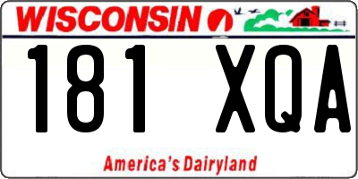 WI license plate 181XQA