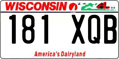 WI license plate 181XQB