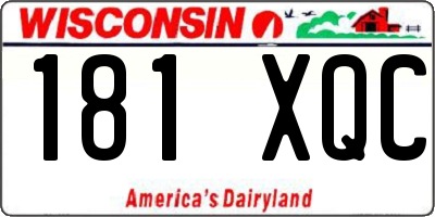 WI license plate 181XQC