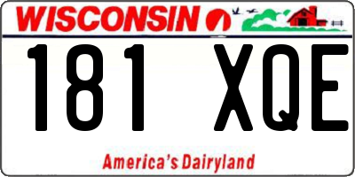 WI license plate 181XQE