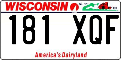 WI license plate 181XQF
