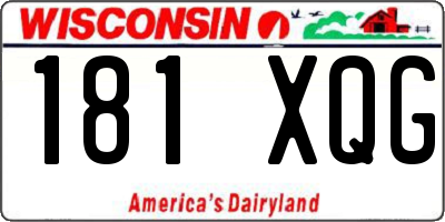 WI license plate 181XQG