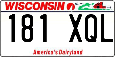 WI license plate 181XQL