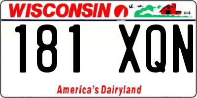 WI license plate 181XQN