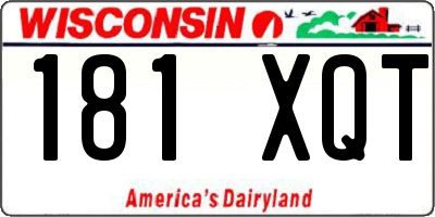 WI license plate 181XQT