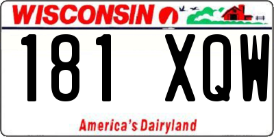 WI license plate 181XQW