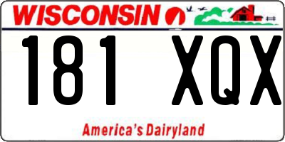 WI license plate 181XQX
