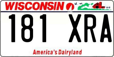 WI license plate 181XRA
