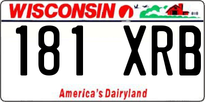 WI license plate 181XRB