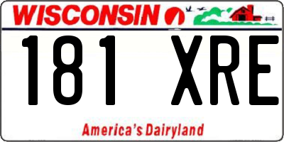 WI license plate 181XRE