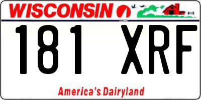 WI license plate 181XRF