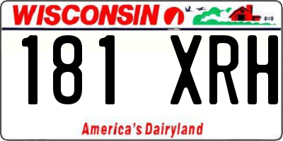 WI license plate 181XRH