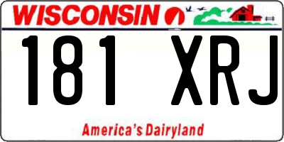 WI license plate 181XRJ