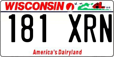 WI license plate 181XRN