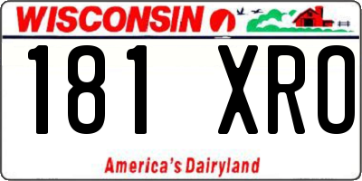 WI license plate 181XRO