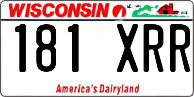 WI license plate 181XRR