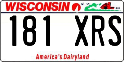 WI license plate 181XRS