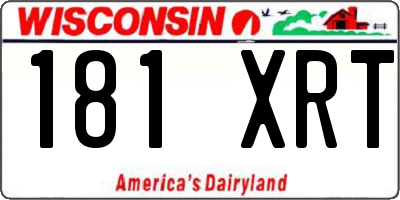 WI license plate 181XRT