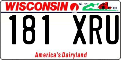 WI license plate 181XRU