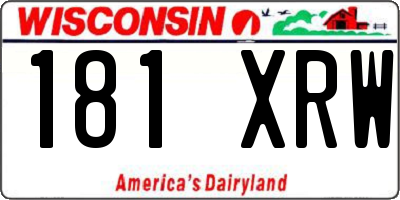 WI license plate 181XRW