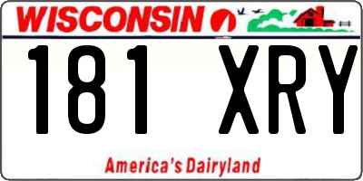 WI license plate 181XRY