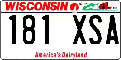 WI license plate 181XSA