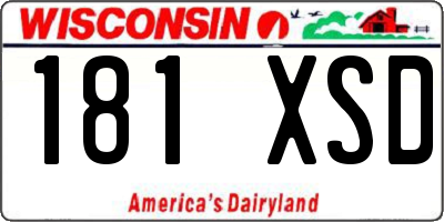 WI license plate 181XSD