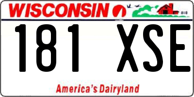WI license plate 181XSE