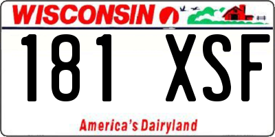 WI license plate 181XSF