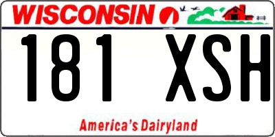 WI license plate 181XSH