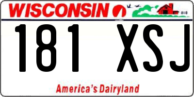 WI license plate 181XSJ