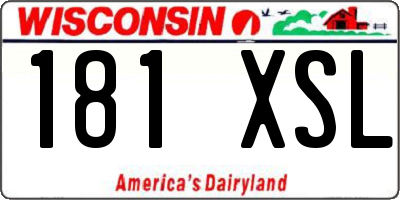 WI license plate 181XSL