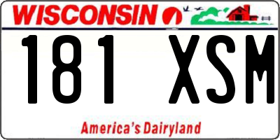 WI license plate 181XSM