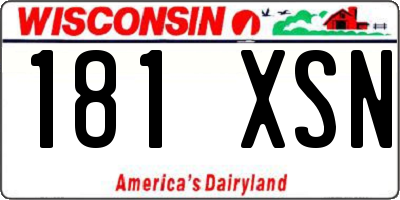 WI license plate 181XSN