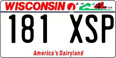 WI license plate 181XSP