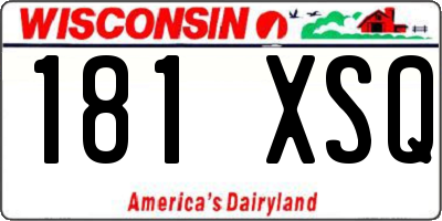 WI license plate 181XSQ