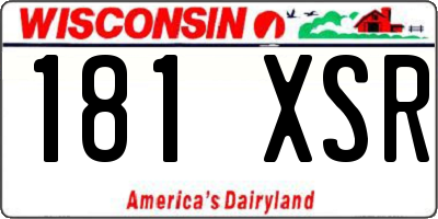 WI license plate 181XSR