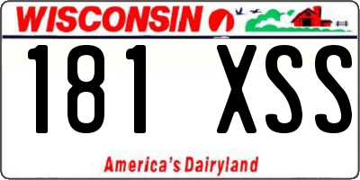 WI license plate 181XSS