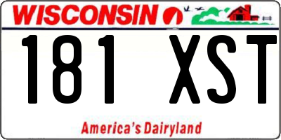 WI license plate 181XST